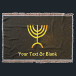 Menorah Flame Decke<br><div class="desc">Eine braune und goldene digitale Darstellung der jüdischen siebenverzweigten Menorah (Hebräisch: מְ נ וֹ רָ ‎). Fügen Sie Ihren eigenen Text hinzu. Die siebenverzweigte Menorah, die im tragbaren Set von Moses in der Wildnis und später im Tempel in Jerusalem verwendet wird, ist seit der Antike ein Symbol des Judentums und...</div>