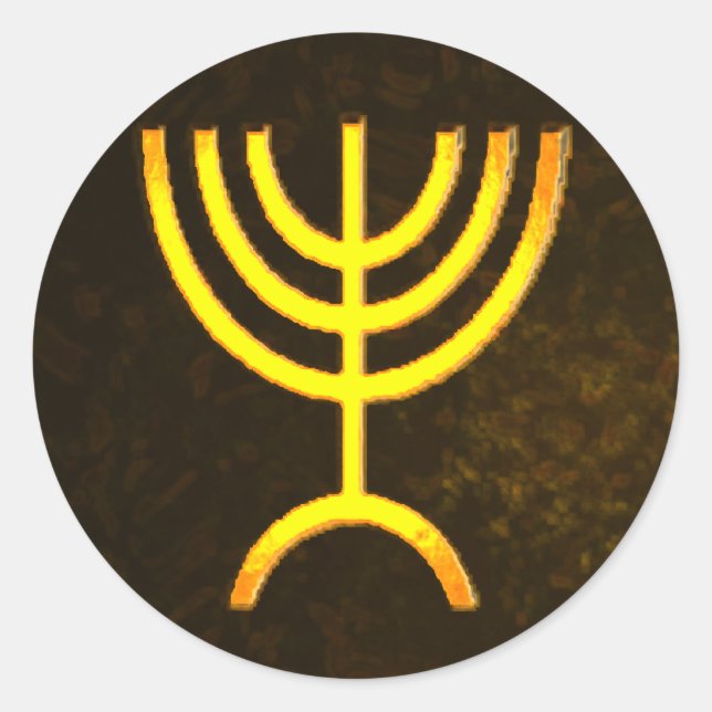 Menorah Flame Runder Aufkleber (Vorderseite)