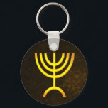 Menorah Flame Schlüsselanhänger<br><div class="desc">Eine braune und goldene digitale Darstellung der jüdischen siebenverzweigten Menorah (Hebräisch: מְ נ וֹ רָ ‎). Die siebenverzweigte Menorah, die im tragbaren Set von Moses in der Wildnis und später im Tempel in Jerusalem verwendet wird, ist seit der Antike ein Symbol des Judentums und das Emblem des modernen Staat Israel....</div>