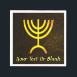 Menorah Flame Serviette<br><div class="desc">Eine digitale Darstellung der jüdischen siebenverzweigten Menorah (Hebräisch: מְ נ וֹ רָ ). Fügen Sie Ihren eigenen Text hinzu. Dieses Bild ist auch auf Bar/Bat mitzvah Einladungen, UAWG und Dankeschön-Karten, und viele andere Artikel verfügbar. Die siebenverzweigte Menorah, die im tragbaren Set von Moses in der Wildnis und später im Tempel...</div>