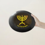 Menorah Flame Wham-O Frisbee<br><div class="desc">Eine braune und goldene digitale Darstellung der jüdischen siebenverzweigten Menorah (Hebräisch: מְ נ וֹ רָ ‎). Fügen Sie unseren eigenen Text hinzu. Die siebenverzweigte Menorah, die im tragbaren Set von Moses in der Wildnis und später im Tempel in Jerusalem verwendet wird, ist seit der Antike ein Symbol des Judentums und...</div>