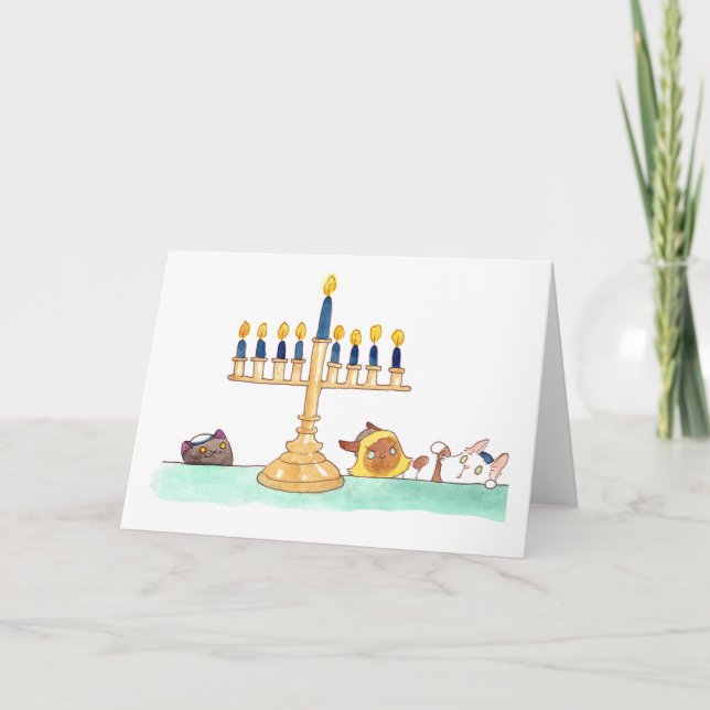 Menorah Greeting Card Feiertagskarte (Vorderseite)