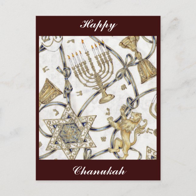 Menorah Hannukah Postkarte (Vorderseite)