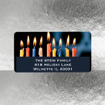 Menorah Hanukkah Adressaufkleber<br><div class="desc">Silver Menorah Hanukkah Adressetikett</div>