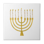 Menorah Hanukkah Candles Festlich Menorah Candles  Fliese<br><div class="desc">Imitate Goldfolie menorah Kerzen für Ihre Hanukka Feier. Whimsical menorah Illustration mit weißen Sternen bedeckte Himmelskerzen auf einem Imitat Gold menorah Kerzenständer. Minimalistische menorah elegante Starry Hanukkah illustrierte Design Geschenke und Papierprodukte.</div>