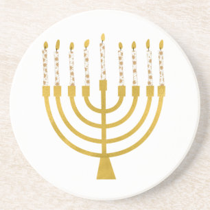 Menorah Hanukkah Candles Festlich Menorah Candles Getränkeuntersetzer