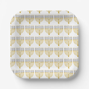 Menorah Hanukkah Candles Festliche Menorah Elegant Pappteller