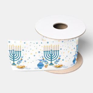 Menorah Hanukkah Holiday Satinband