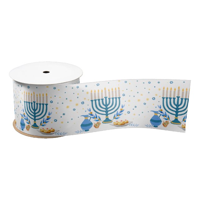 Menorah Hanukkah Holiday Satinband (Spule)
