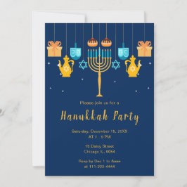Menorah Hanukkah Party Einladung