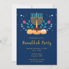 Menorah Hanukkah Party Einladung
