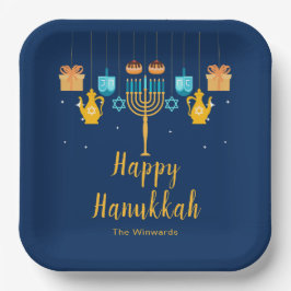 Menorah Hanukkah Party Plates Pappteller
