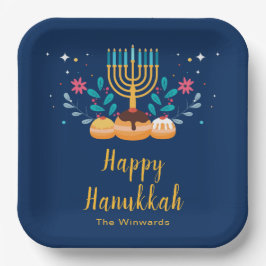 Menorah Hanukkah Party Plates Pappteller