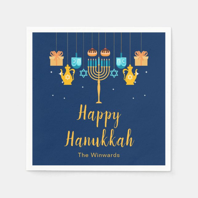 Menorah Hanukkah Party  Serviette (Vorderseite)