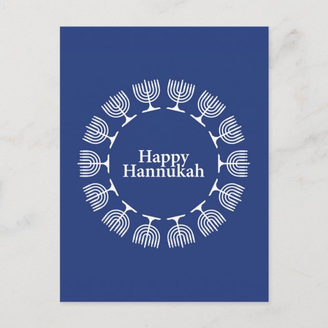 Menorah Hintergrund Postkarte (Vorderseite)