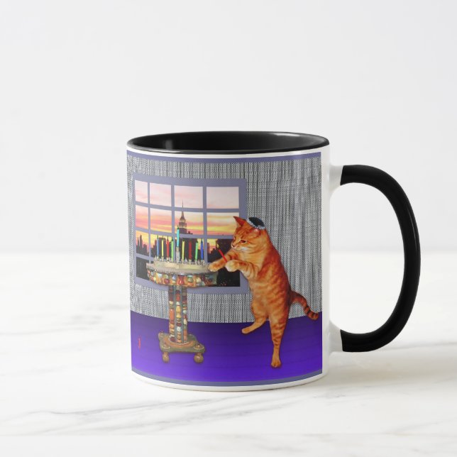 Menorah Katze Tasse (Rechts)