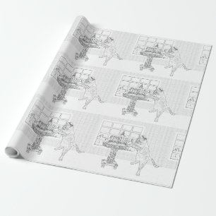 Menorah Katzen-Farbton-Geschenk-Verpackung Geschenkpapier