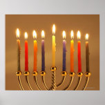 Menorah mit allen Kerzen beleuchtet Poster<br><div class="desc">AssetID: 86480519 / {Thinkstock Images} / Menorah mit allen Kerzen beleuchtet</div>