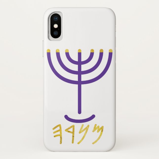 Menorah Paleo Hebrew Case-Mate iPhone Hülle (Rückseite)
