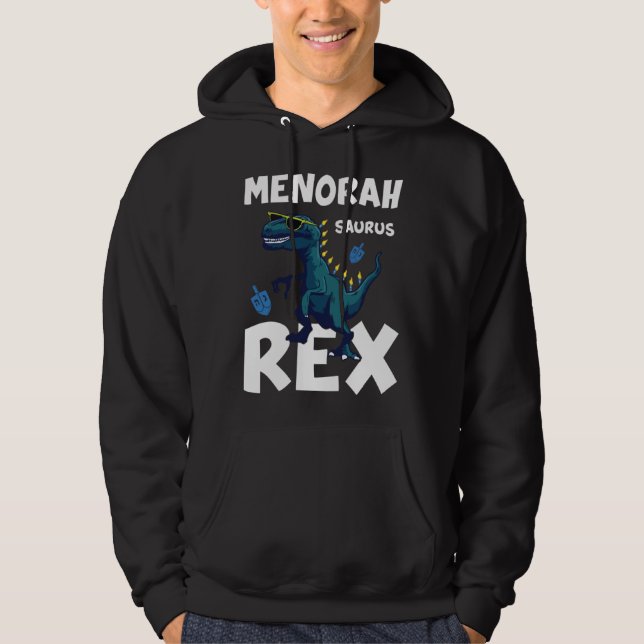 Menorah Saurus Rex Hanukkah Dinosaur Costume Hoodie (Vorderseite)