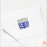 Menorah Square Stickers<br><div class="desc">Diese Menorah kommt aus einer meiner ursprünglichen Illustrationen! Artwork © Abigail Davidson.</div>