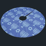 Menorah & Star von David Dark Blue Hanukkah Fleece Weihnachtsbaumdecke<br><div class="desc">Menorah & Star von David Dark Blue Hanukkah Fleece Tree Skirt</div>