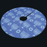 Menorah & Star von David Dark Blue Hanukkah Fleece Weihnachtsbaumdecke<br><div class="desc">Menorah & Star von David Dark Blue Hanukkah Fleece Tree Skirt</div>
