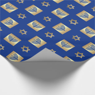 Menorah u. Davidsstern Chanukka Packpapier
