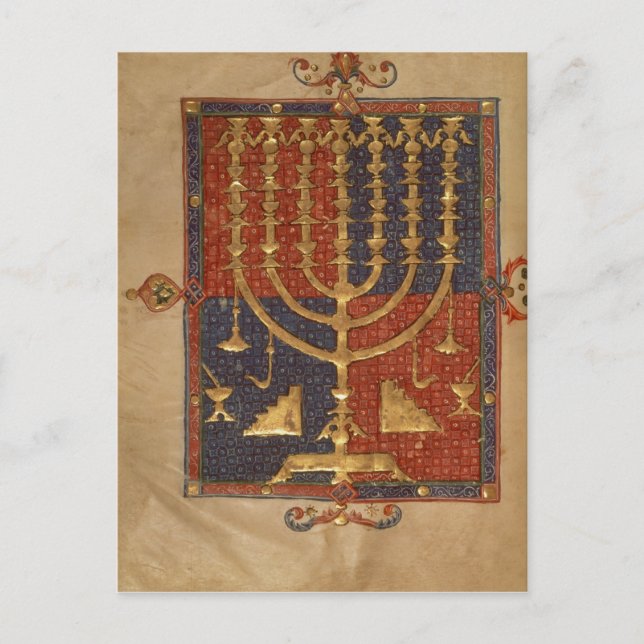 Menorah und andere Gefäße des Tempels Postkarte (Vorderseite)