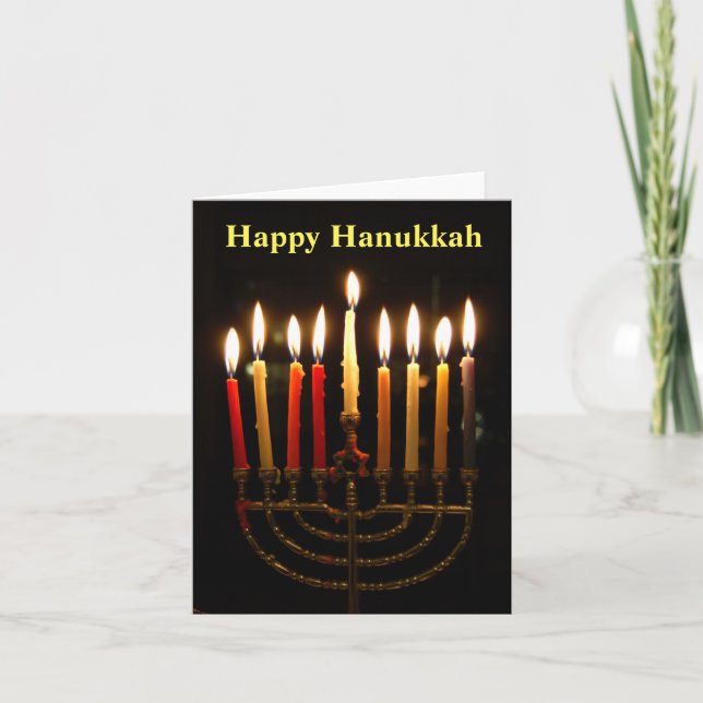 Menorah und Candles Hanukkah Faltkarte Karte (Vorderseite)