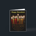 Menorah und Candles Hanukkah Faltkarte Karte<br><div class="desc">Es ist Zeit,  die Menorah für Hanukkah zu beleuchten! Kerzen schwingen an der 8. Nacht von Hanukkah,  wie sie bei einer Feier auf der Zuhause abgebildet sind. Traditionell gefalteter Hinweis,  leer innen für Ihre Nachricht. Die Nachricht auf der Frontabdeckung ist ebenfalls anpassbar,  sodass Sie nach Belieben personalisieren können.</div>