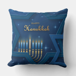 Menorah und der Star von David Hanukkah Kissen