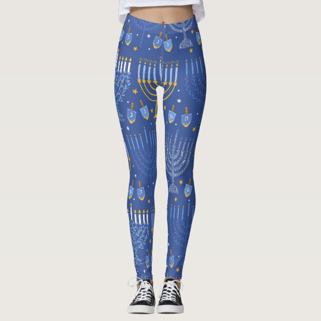 Menorah und Dreidel-Leggings Leggings (Vorderseite)