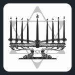 Menorah und Star Quadratischer Aufkleber<br><div class="desc">Original Artwork von Thedustyphoenix.</div>