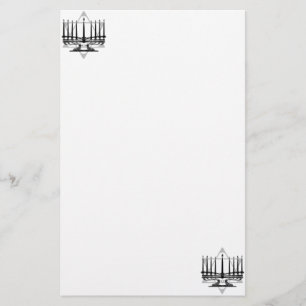 Menorah und Stern Briefpapier