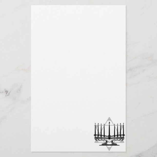 Menorah und Stern Briefpapier (Vorderseite)