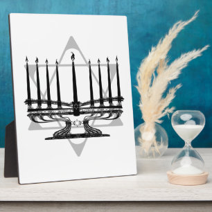 Menorah und Stern Fotoplatte