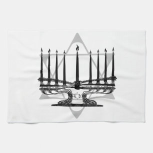 Menorah und Stern Handtuch
