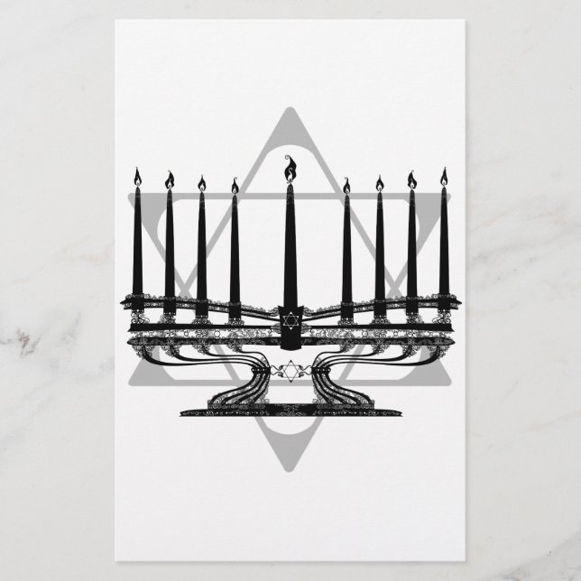 Menorah und Stern I Briefpapier (Vorderseite)