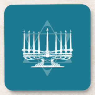 Menorah und Stern IV Untersetzer