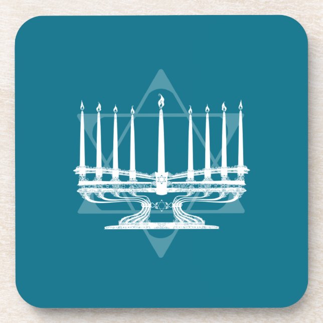 Menorah und Stern IV Untersetzer (Vorderseite)