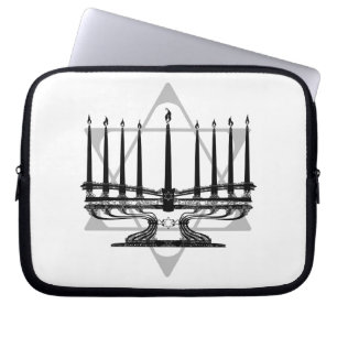 Menorah und Stern Laptopschutzhülle
