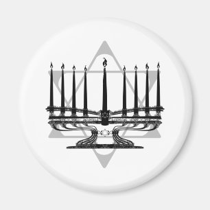Menorah und Stern Magnet