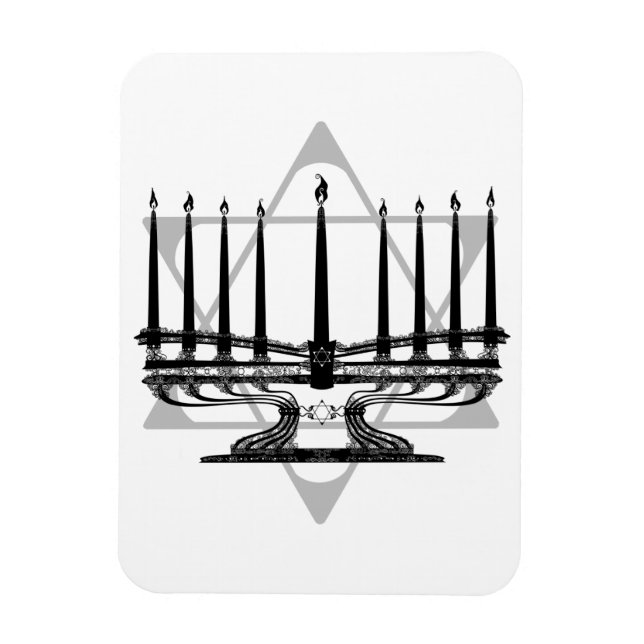 Menorah und Stern Magnet (Vertikal)