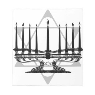 Menorah und Stern Notizblock