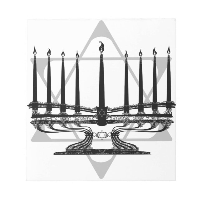 Menorah und Stern Notizblock (Vorderseite)