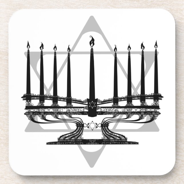 Menorah und Stern Untersetzer (Vorderseite)