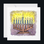 Menorah Watercolor Hanukkah Card Karte<br><div class="desc">"Menorah" ist ein originales Bild mit Aquarellfarbe,  das auf einer zweiseitigen Karte gedruckt ist. Die Rückseite ist leer verlassen,  damit Sie Ihre eigenen Hanukkah-Grüße hinzufügen können.</div>