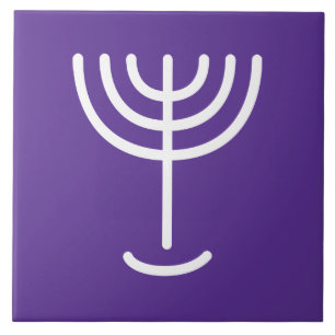 Menorah White Lila Fliese