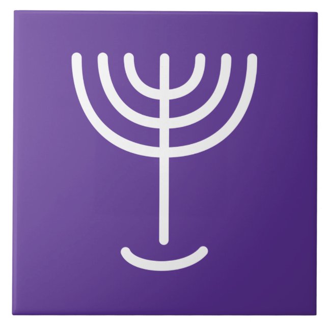 Menorah White Lila Fliese (Vorderseite)